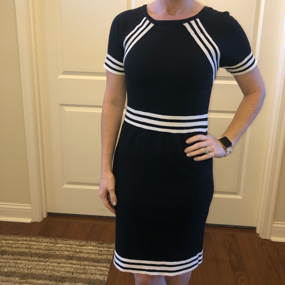 Black and white sweater dress